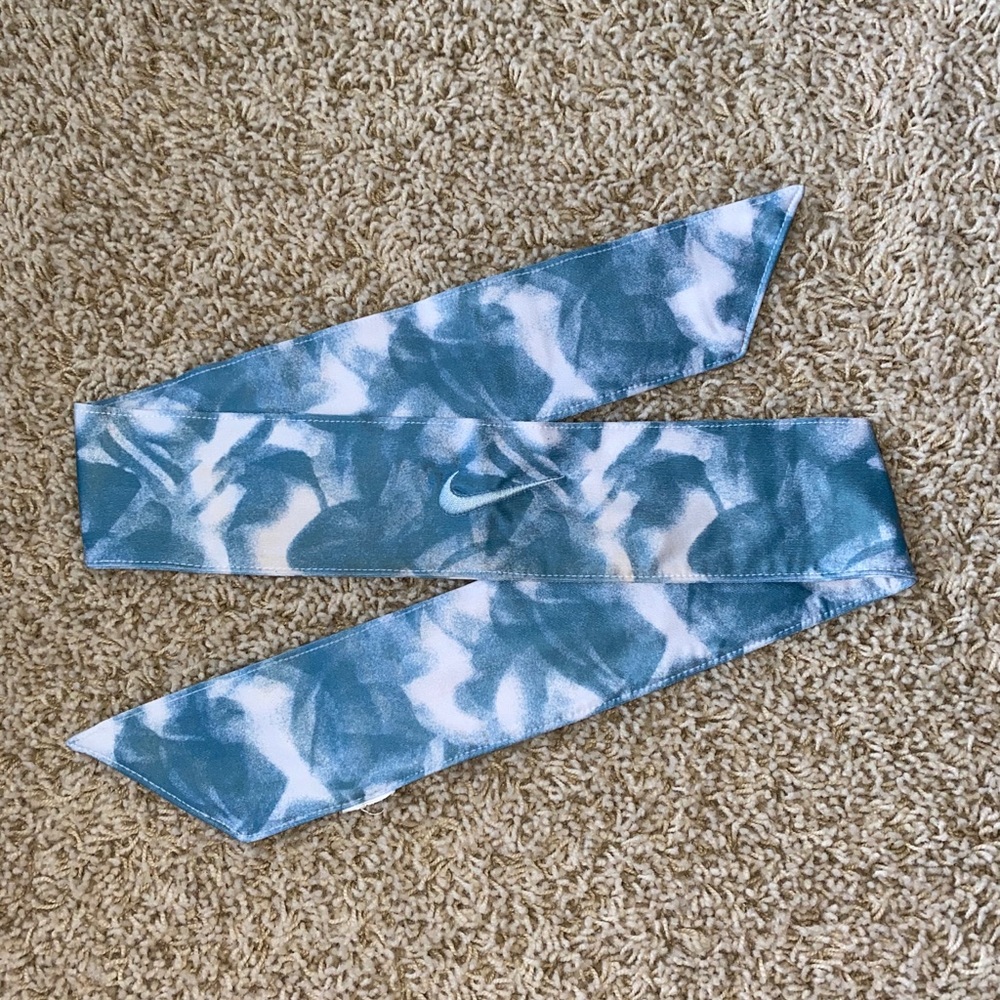 Blue/Green & White Nike Dri-Fit Head Tie 2.0
